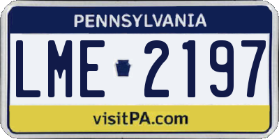 PA license plate LME2197