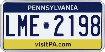PA license plate LME2198