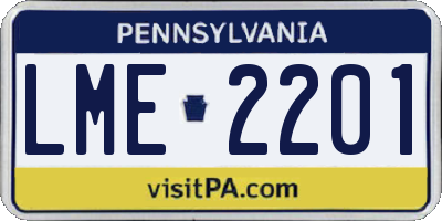 PA license plate LME2201