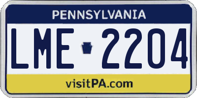 PA license plate LME2204