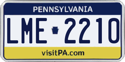 PA license plate LME2210