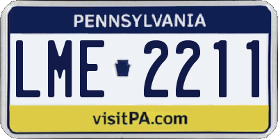 PA license plate LME2211