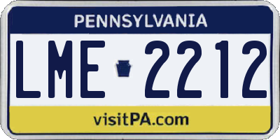 PA license plate LME2212