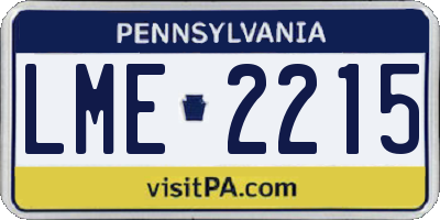 PA license plate LME2215