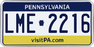 PA license plate LME2216