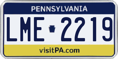 PA license plate LME2219