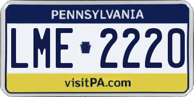 PA license plate LME2220