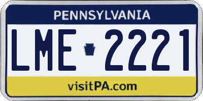 PA license plate LME2221