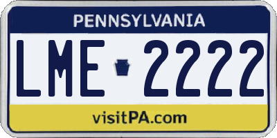 PA license plate LME2222