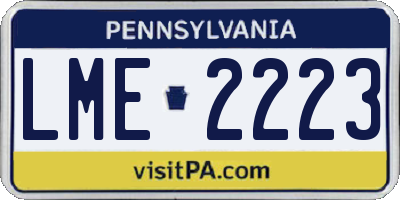 PA license plate LME2223