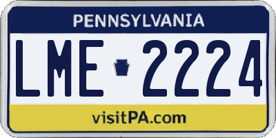PA license plate LME2224
