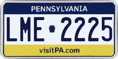 PA license plate LME2225