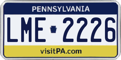 PA license plate LME2226