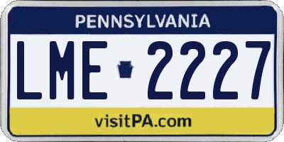 PA license plate LME2227
