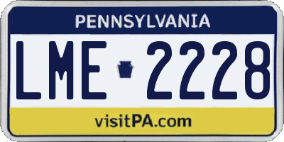 PA license plate LME2228