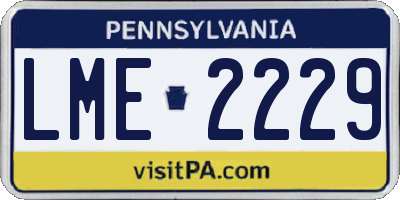 PA license plate LME2229