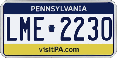 PA license plate LME2230