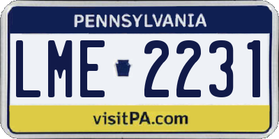 PA license plate LME2231