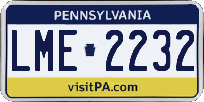 PA license plate LME2232