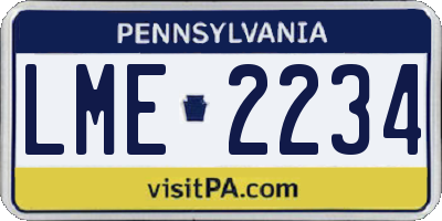 PA license plate LME2234