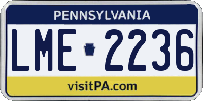 PA license plate LME2236