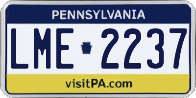 PA license plate LME2237