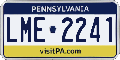 PA license plate LME2241