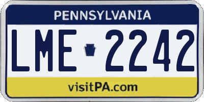 PA license plate LME2242