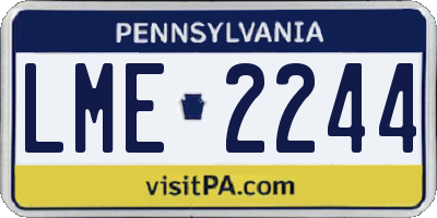 PA license plate LME2244