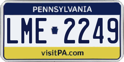 PA license plate LME2249