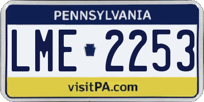 PA license plate LME2253