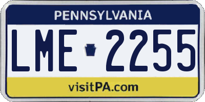 PA license plate LME2255