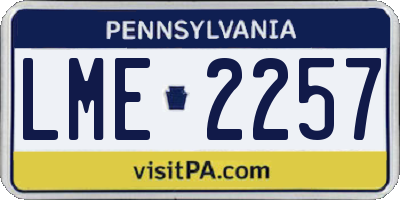PA license plate LME2257