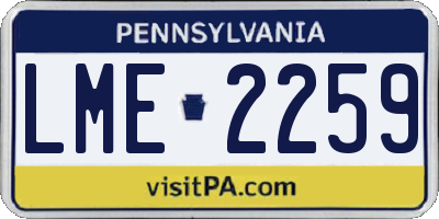 PA license plate LME2259