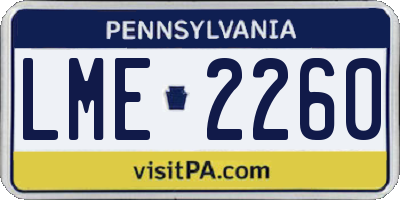 PA license plate LME2260