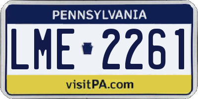 PA license plate LME2261