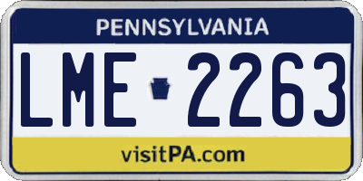 PA license plate LME2263
