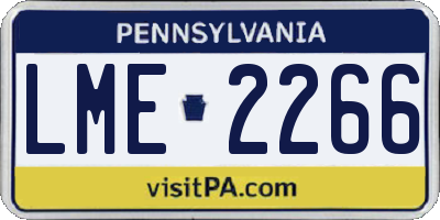 PA license plate LME2266
