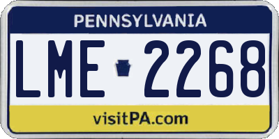 PA license plate LME2268
