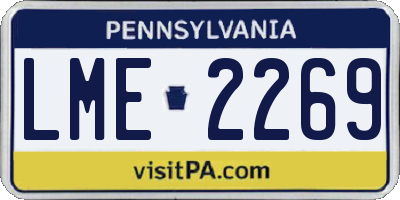 PA license plate LME2269