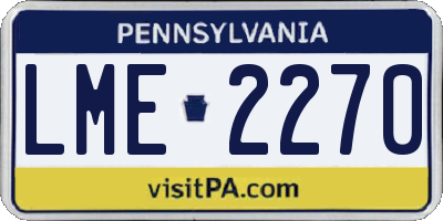 PA license plate LME2270