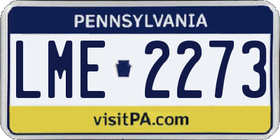 PA license plate LME2273