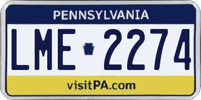PA license plate LME2274