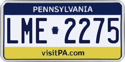 PA license plate LME2275