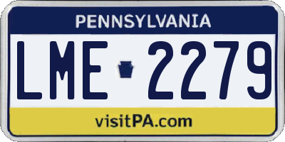 PA license plate LME2279