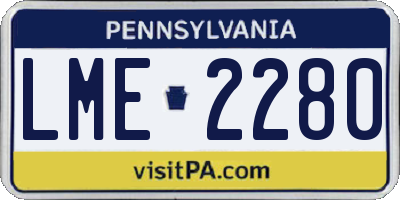 PA license plate LME2280