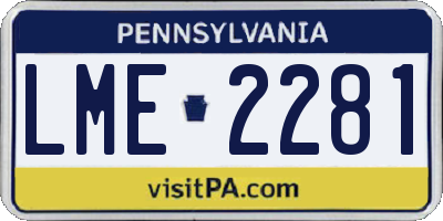 PA license plate LME2281