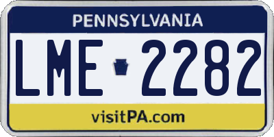 PA license plate LME2282