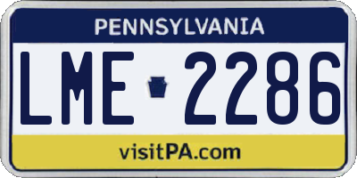 PA license plate LME2286