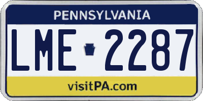 PA license plate LME2287